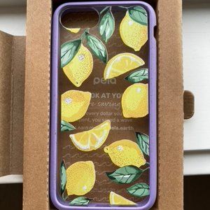 Pela Case iPhone 6/6s/7/8/SE Clear Lemon Fizz with Lavender Ridge NWB